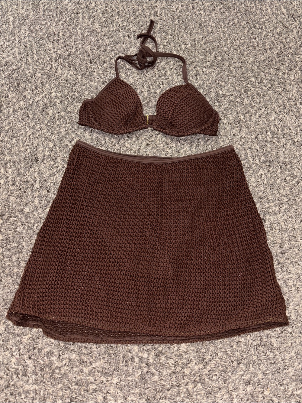 Victoria’s Secret chocolate brown two piece bikini set M 34B resort swim beach